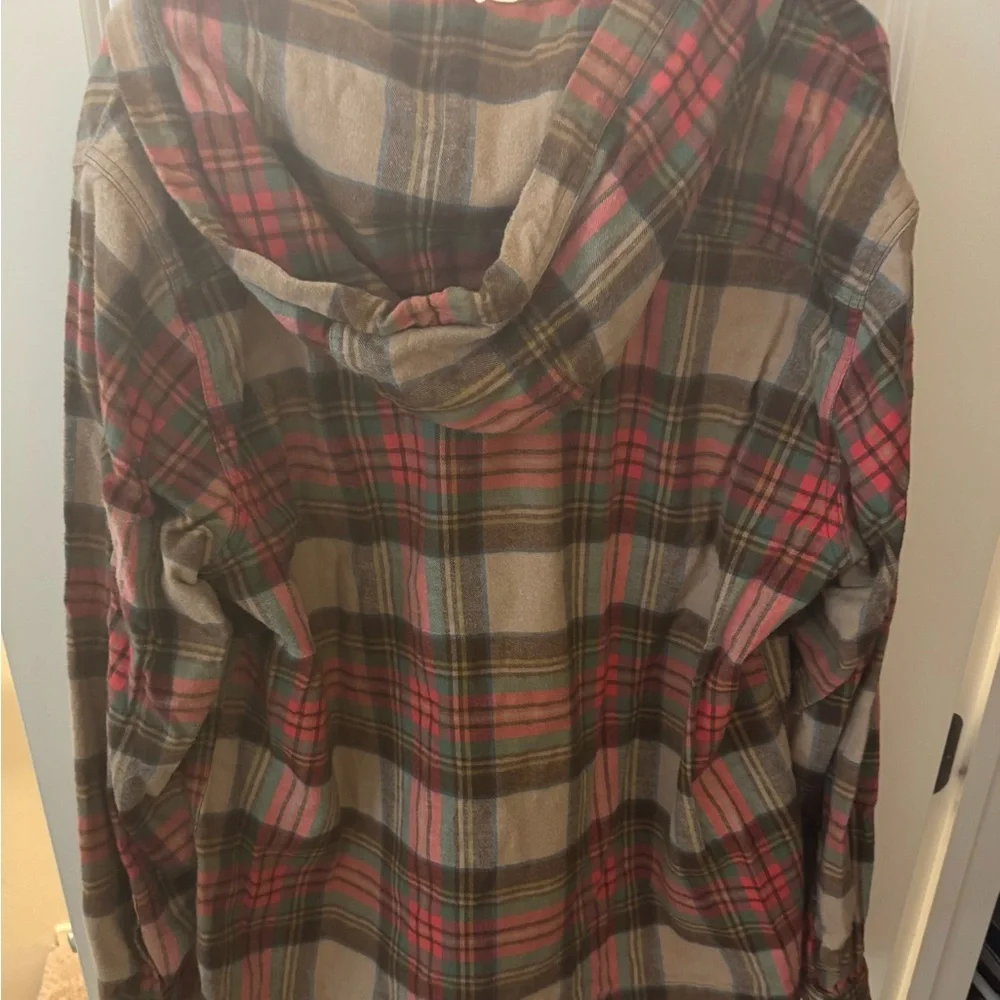 L.L. Bean Multicolor Plaid Shirt/hoodie - Picture 2 of 3